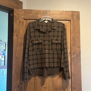 Dylan high/low button down jacket